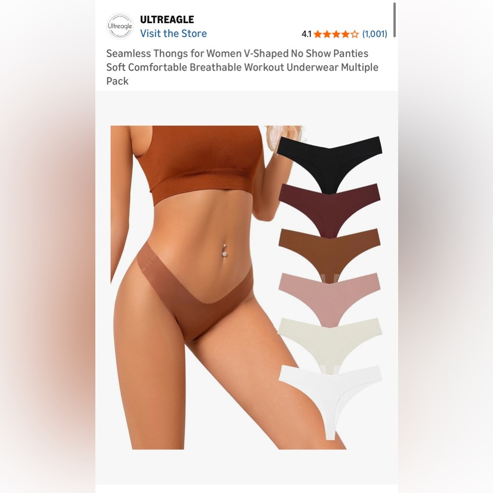 Ultreagle Seamless Thongs - 6 pack Size Medium